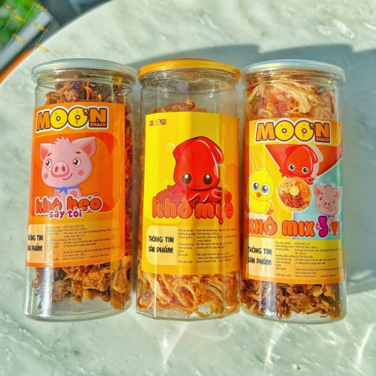 Khô mix 3 vị (heo, mực, gà) hủ sang trọng 300gram 